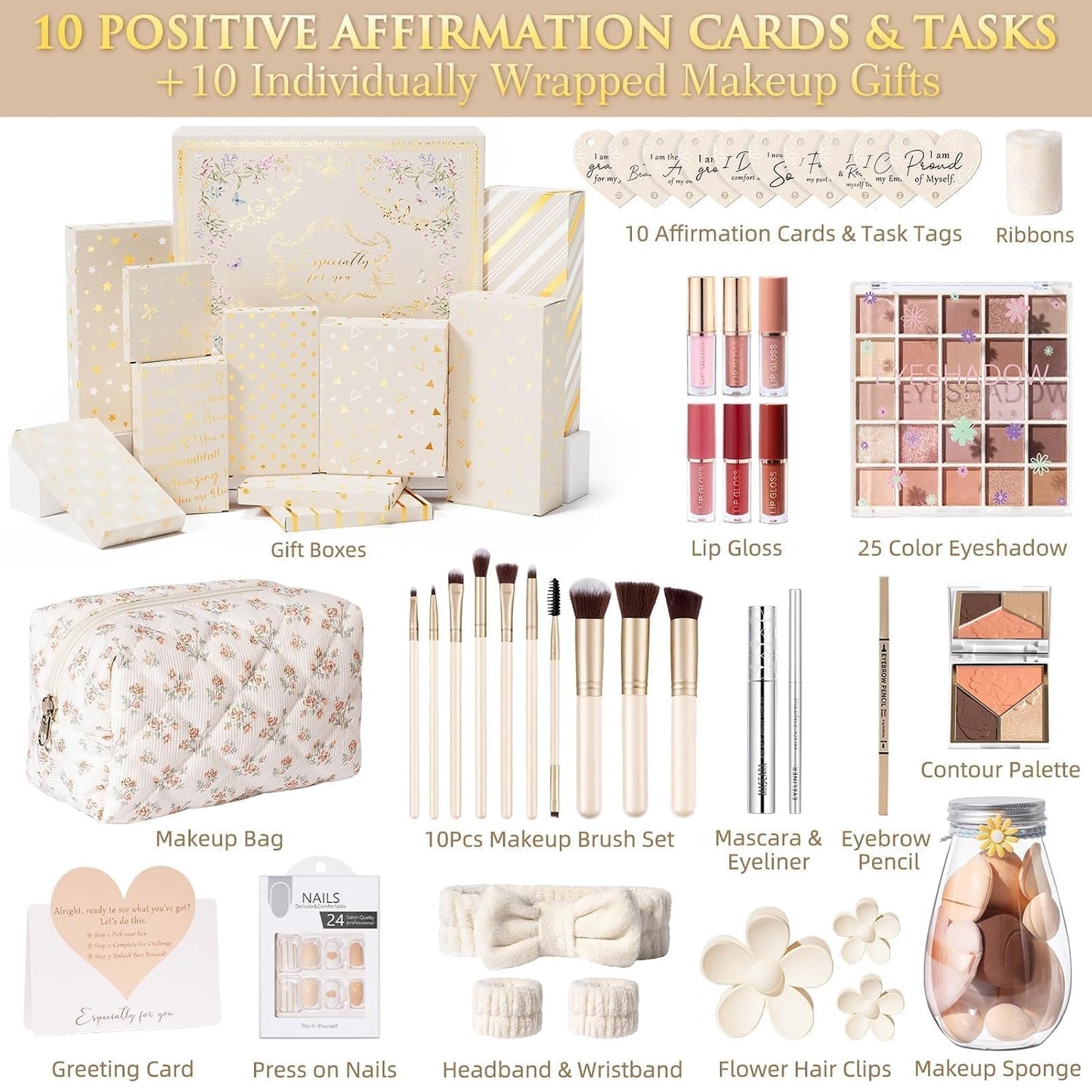 Teen Girl Gifts Trendy Stuff Set - 10 Pcs Birthday Gift Basket for Teenage